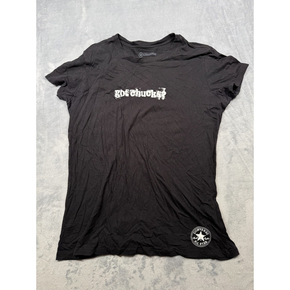 Converse T Shirt Womens 2X Black Got Chucks Graphic Cotton Short Sleeve Pullover